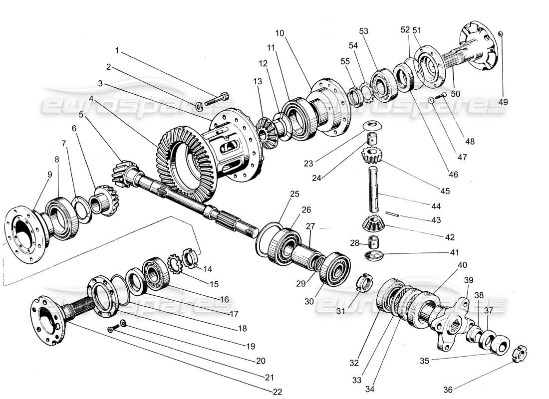lamborghini espada diferencial (0to 476) diagrama de piezas
