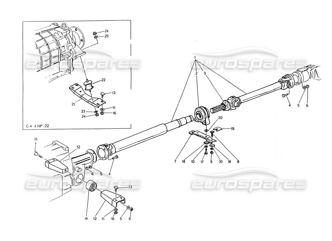 maserati 418 / 4.24v / 430 eje de hélice, zf diagrama de piezas