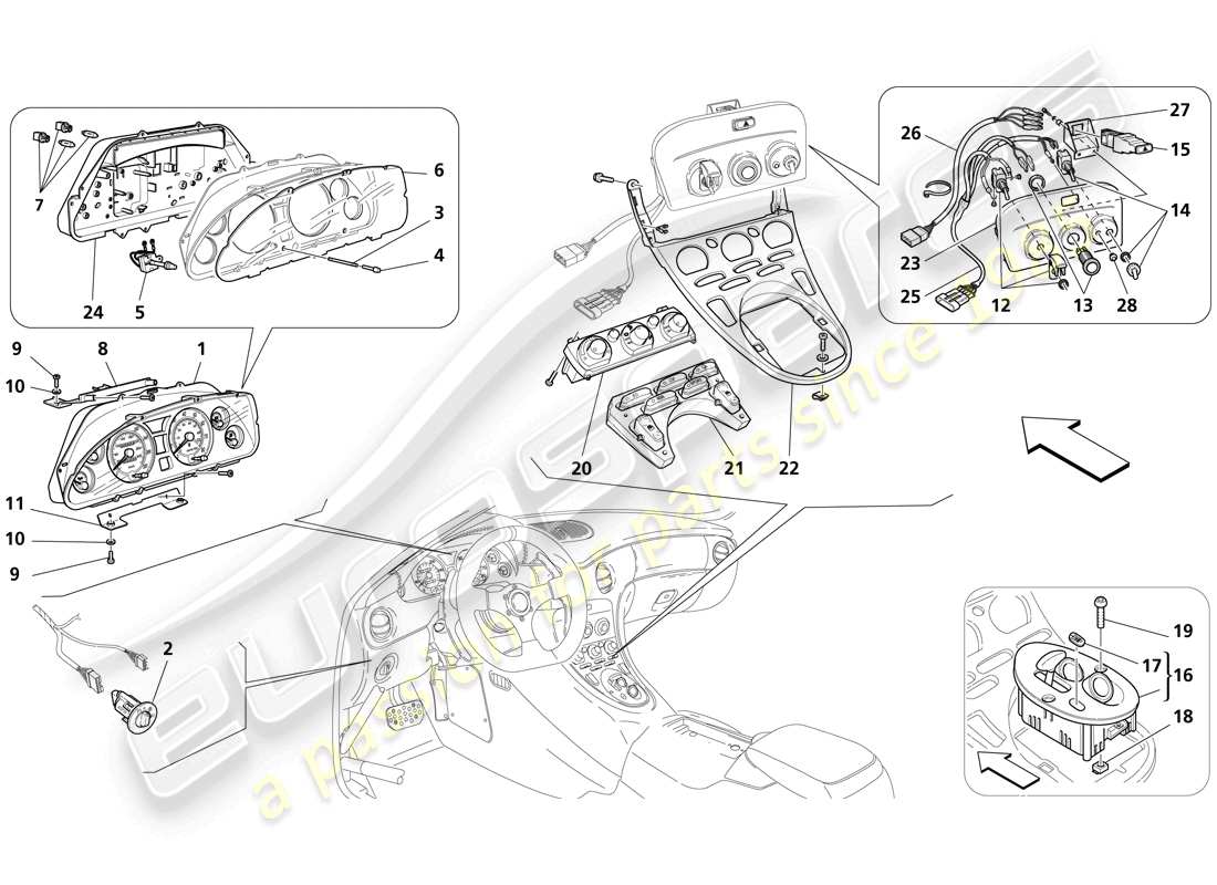 maserati trofeo instruments diagrama de piezas