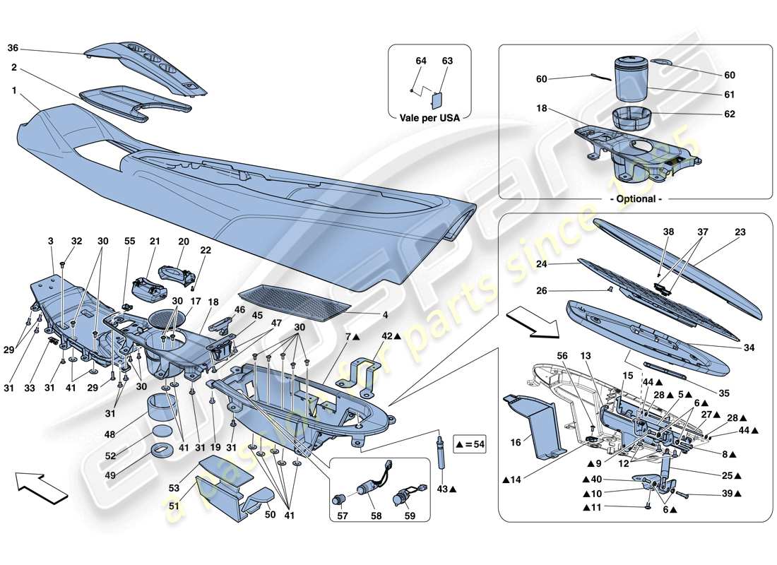 ferrari f12 berlinetta (usa) túnel - subestructura y accesorios diagrama de partes