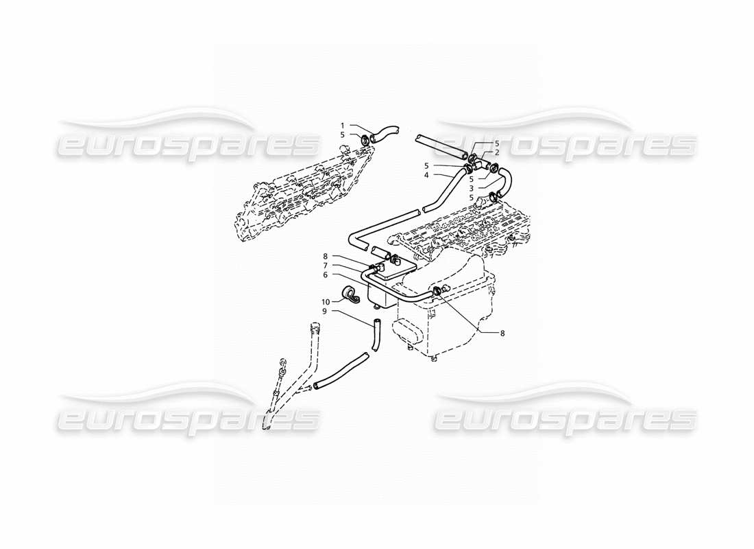maserati qtp. 3.2 v8 (1999) oil vapour recovery diagrama de piezas