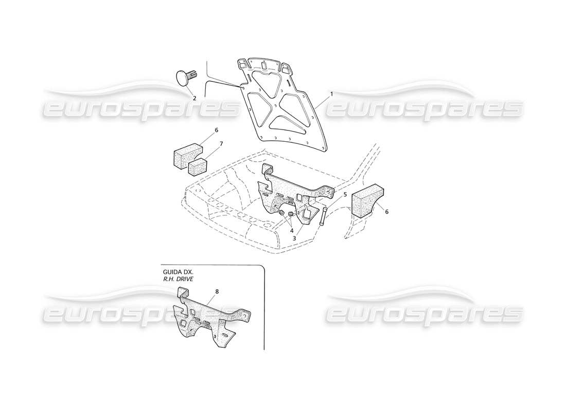 maserati qtp v8 evoluzione diagrama de piezas de las cubiertas del capó y del compartimento del motor