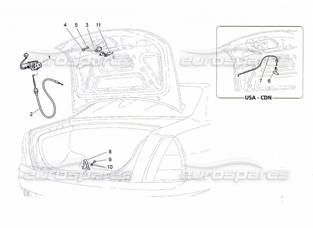 maserati qtp. (2010) 4.2 control de apertura del portón trasero diagrama de piezas