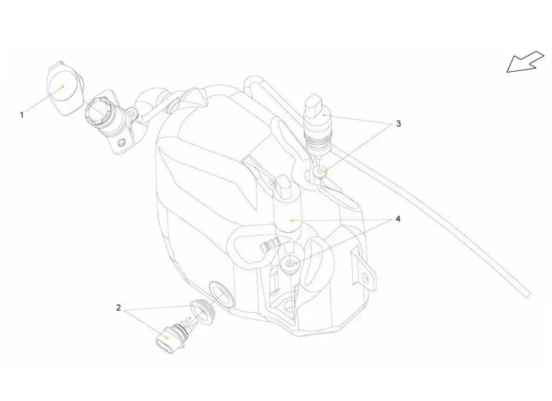 lamborghini gallardo lp570-4s perform conjunto de depósito de arandela diagrama de piezas
