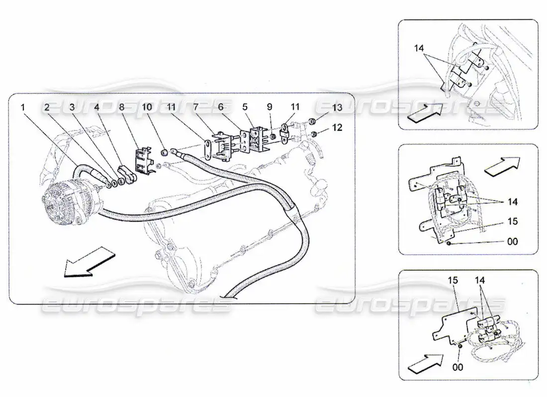 maserati qtp. (2010) 4.7 cableado principal diagrama de piezas