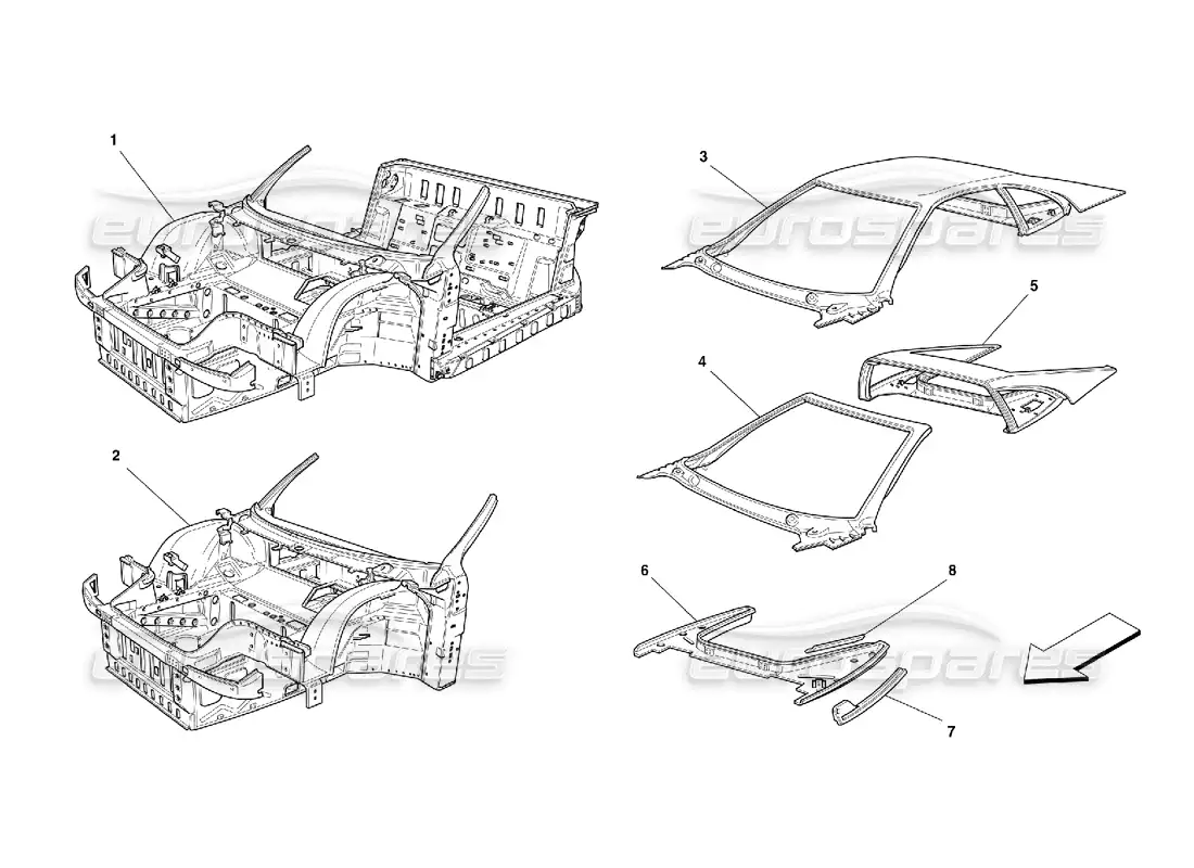 ferrari 355 (5.2 motronic) body - units diagrama de piezas