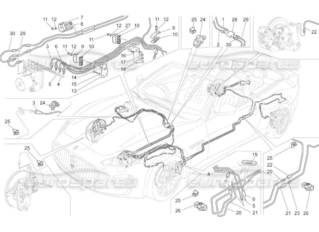 maserati grancabrio (2010) 4.7 líneas diagrama de piezas