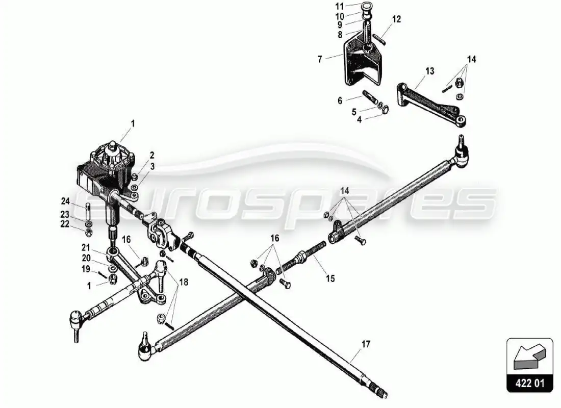 lamborghini 350 gt dirección asistida diagrama de piezas