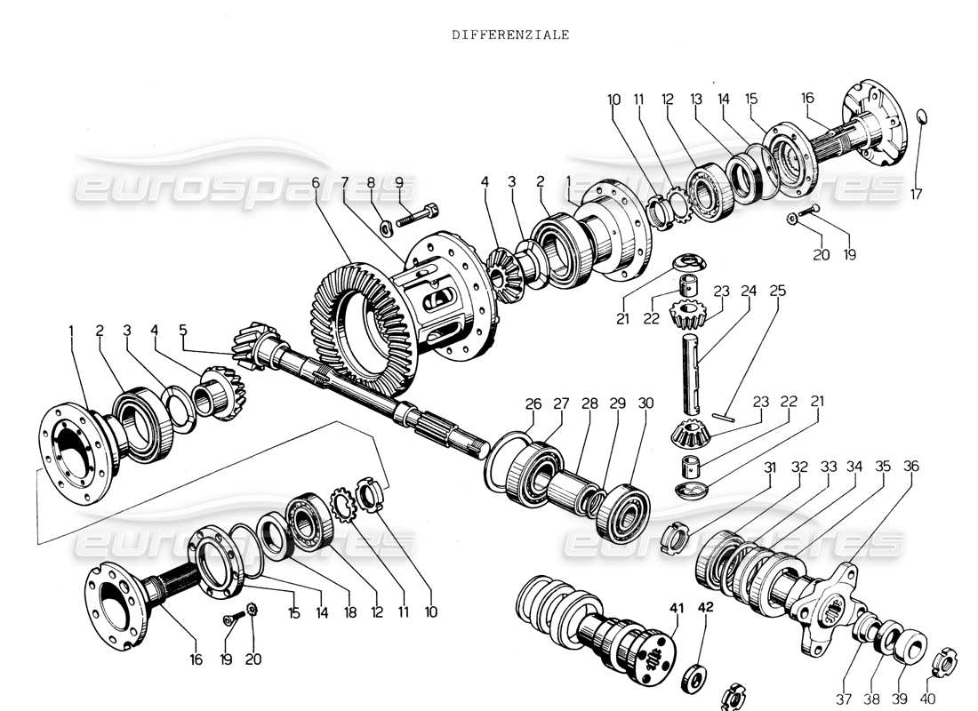 lamborghini espada diferencial diagrama de piezas