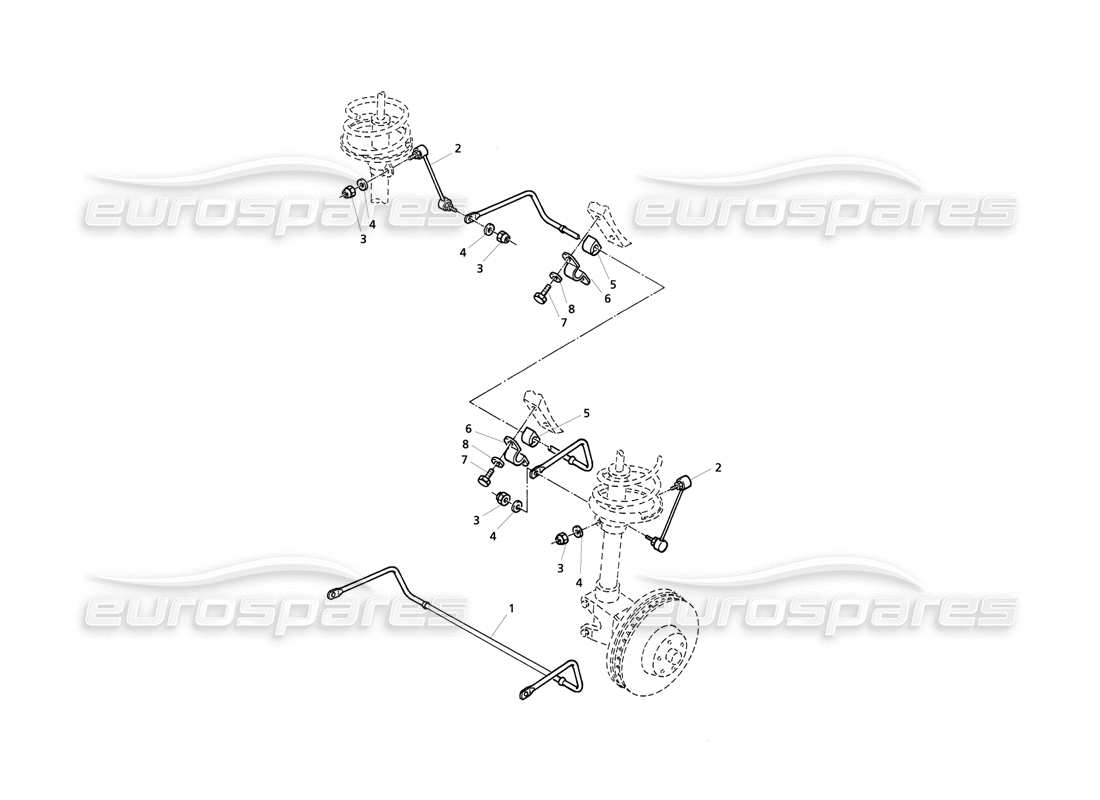 maserati qtp v6 evoluzione barra estabilizadora diagrama de piezas