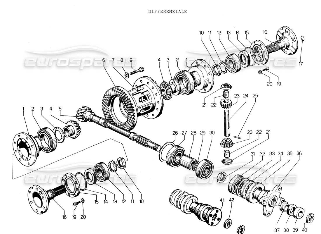 lamborghini espada diferencial (transmisión automática) diagrama de piezas