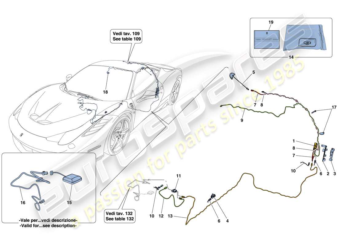 ferrari 458 speciale (usa) diagrama de piezas de telemetría