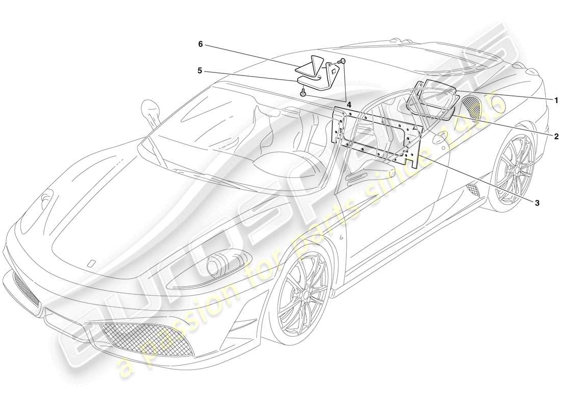 ferrari f430 scuderia (rhd) aislamiento diagrama de piezas