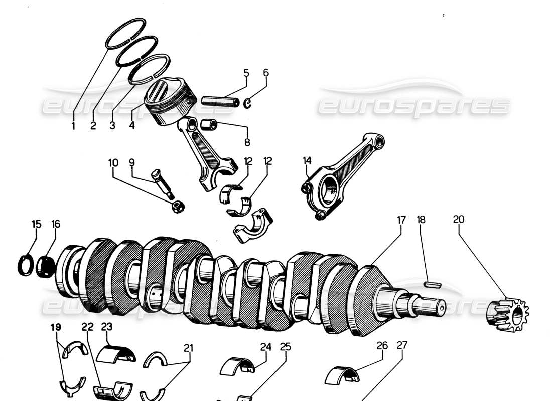 lamborghini espada cigüeñal diagrama de piezas