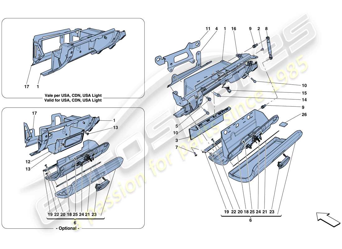 ferrari california t (europe) guantera diagrama de piezas