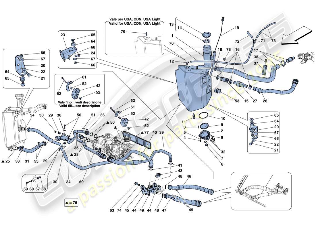 ferrari f12 berlinetta (usa) sistema de lubricación: tanque diagrama de piezas