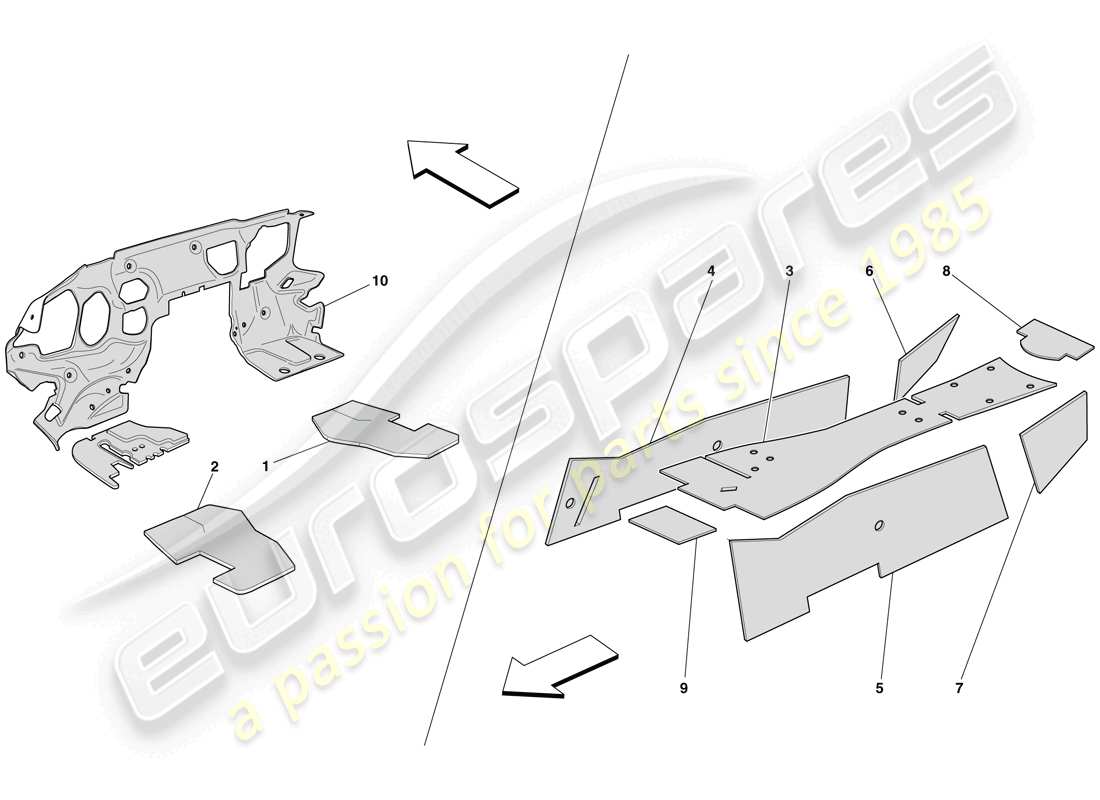 ferrari 599 sa aperta (europe) aislamiento del habitáculo diagrama de piezas