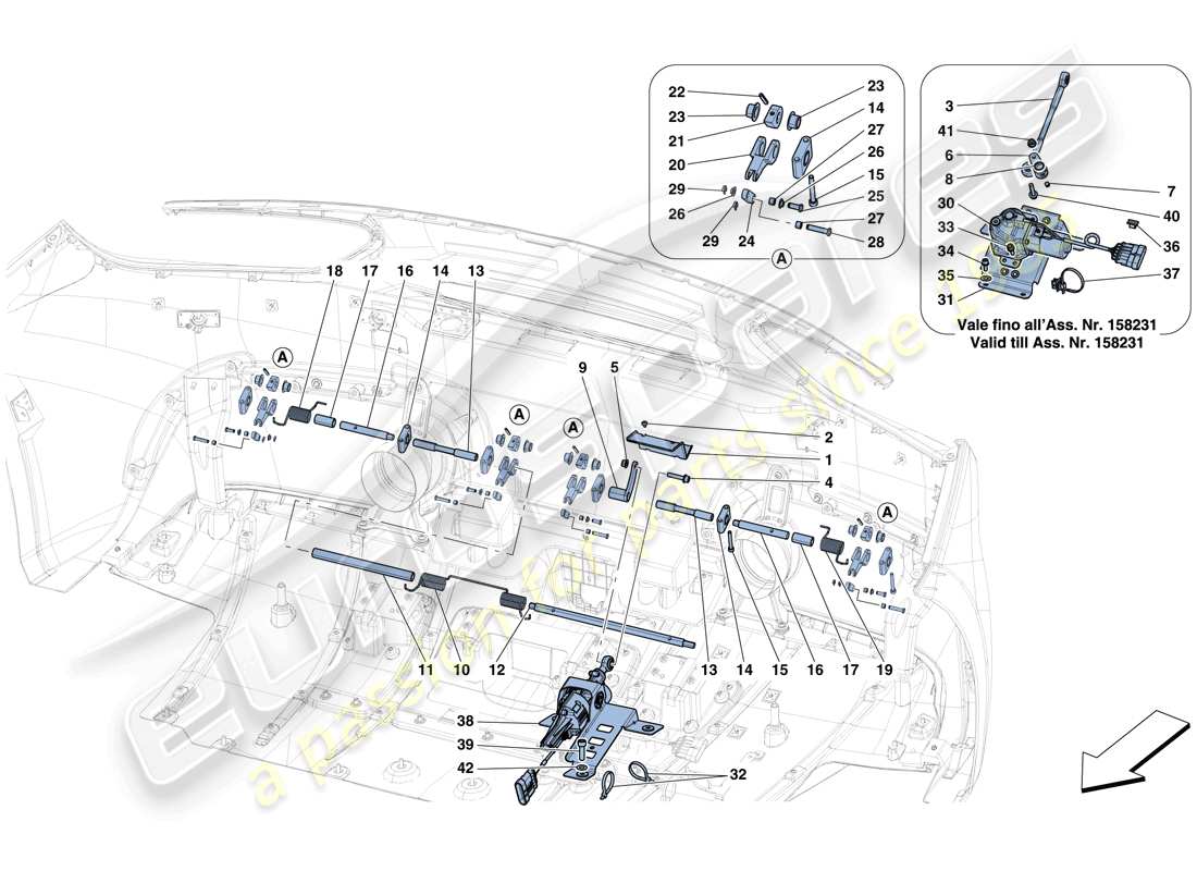 ferrari 488 spider (usa) diagrama de piezas del aero activo trasero