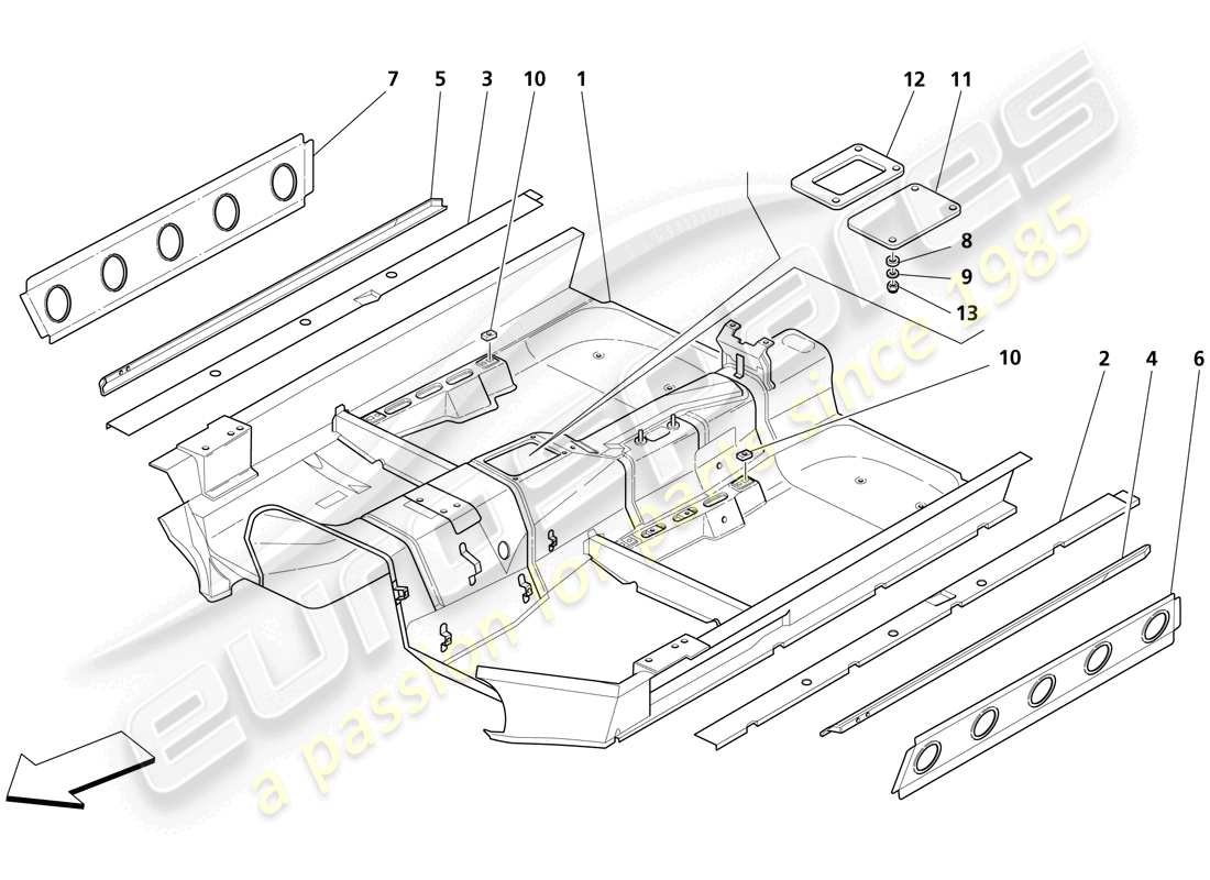 maserati trofeo estructura frontal diagrama de piezas