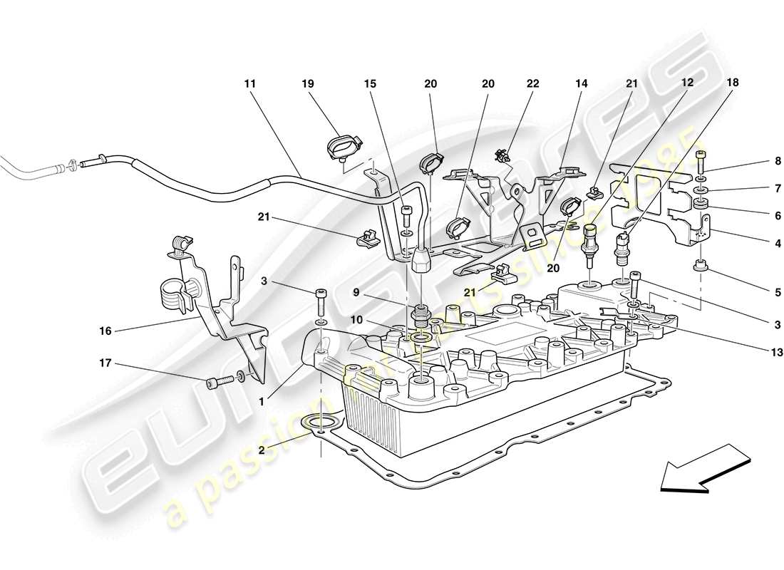 ferrari california (rhd) diagrama de piezas del intercambiador de calor