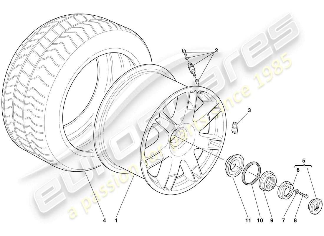maserati mc12 diagrama de piezas de ruedas