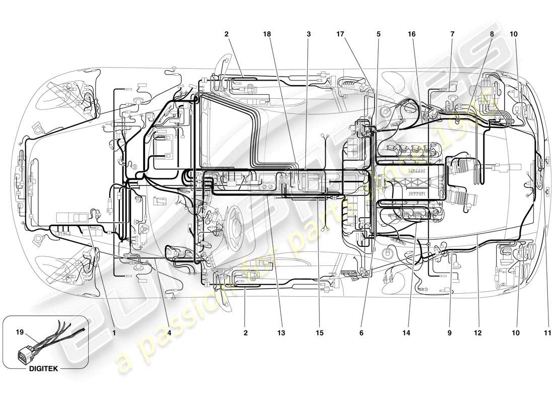 ferrari f430 spider (usa) diagrama de piezas del sistema eléctrico