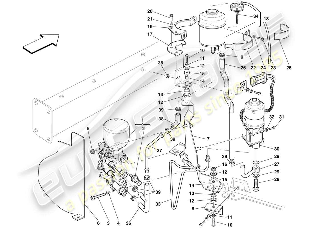 maserati mc12 diagrama de piezas de la unidad de potencia y el tanque