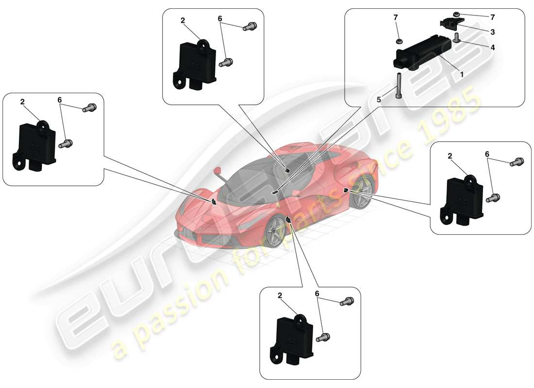 ferrari laferrari (usa) diagrama de piezas del sistema de control de presión de neumáticos