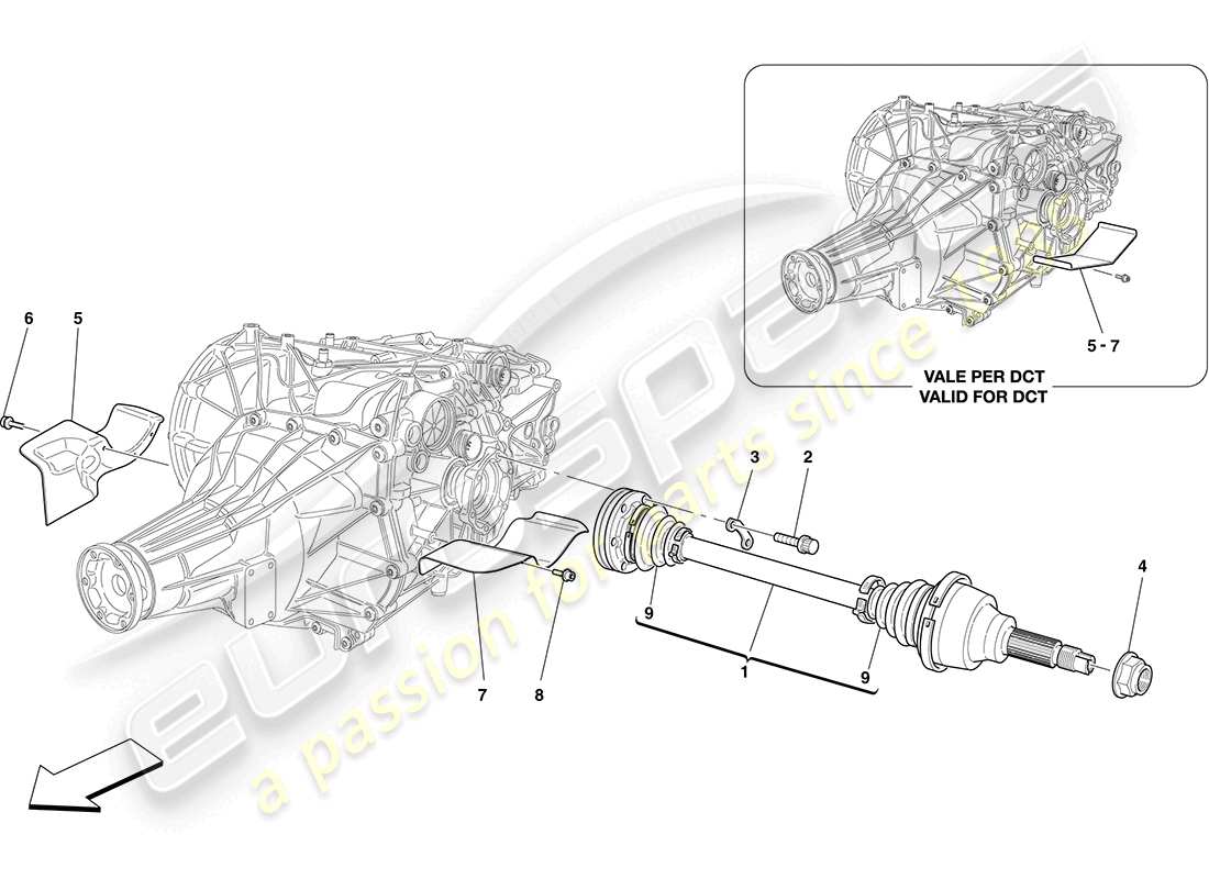 ferrari california (usa) ejes diferencial y eje trasero diagrama de piezas