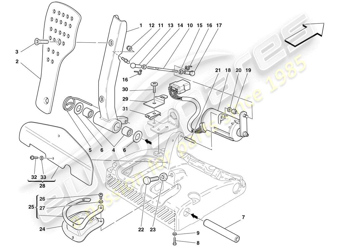 maserati mc12 diagrama de piezas del pedal del acelerador electrónico