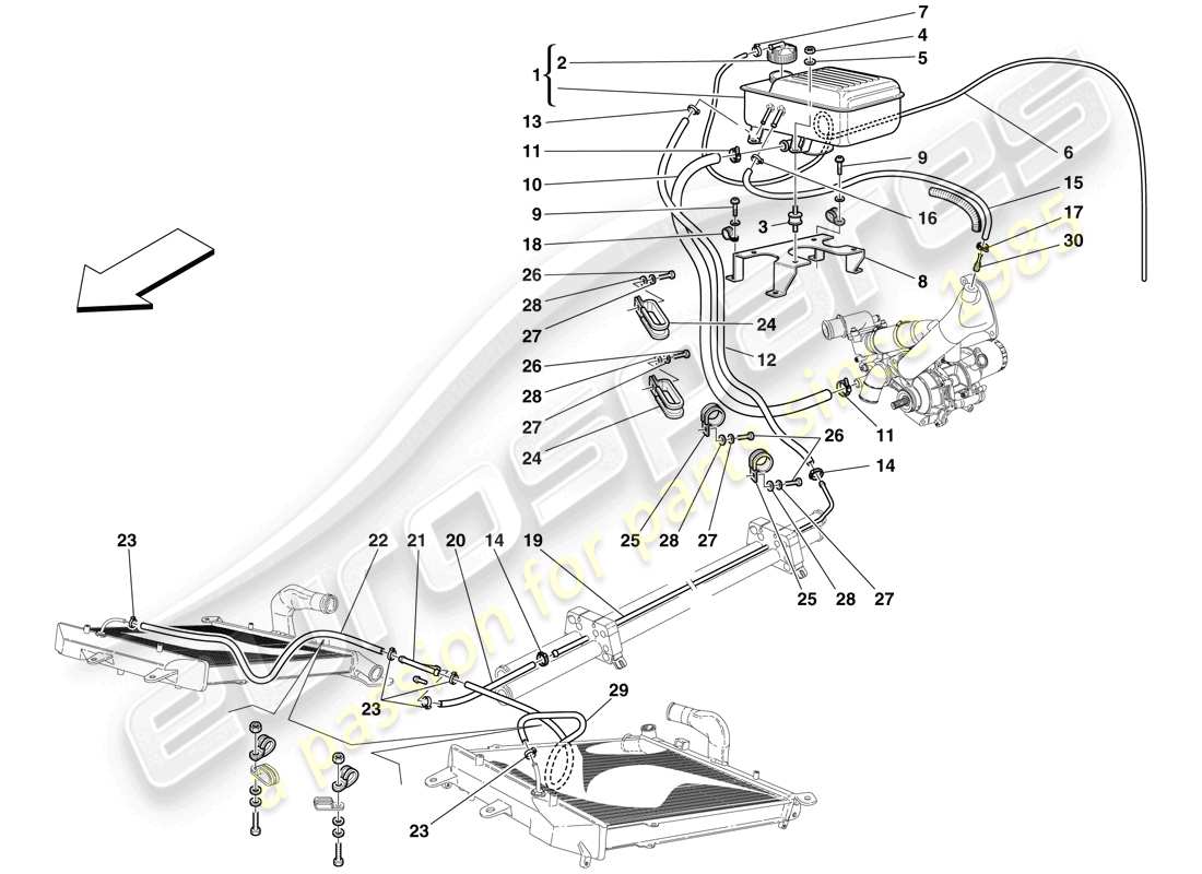 maserati mc12 nourice y tuberías diagrama de piezas