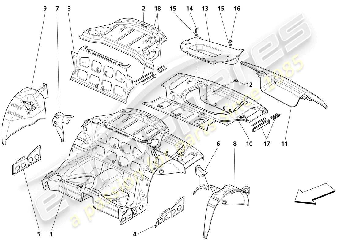 maserati trofeo estructura central diagrama de piezas