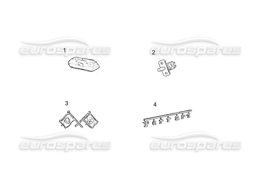 ferrari 250 gt (coachwork) tapa del maletero (continuación) diagrama de piezas