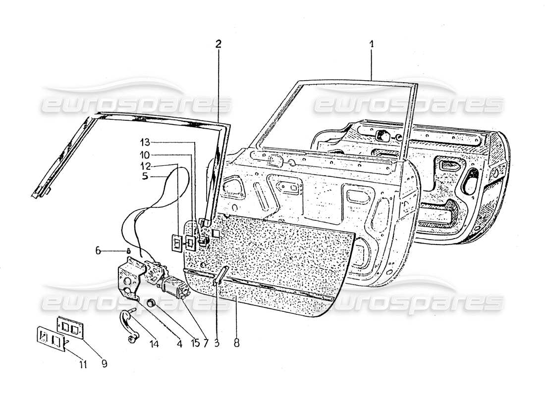 ferrari 330 gt 2+2 (coachwork) puerta - diagrama de piezas del motor eléctrico de vidrio (edición 1 + 2)