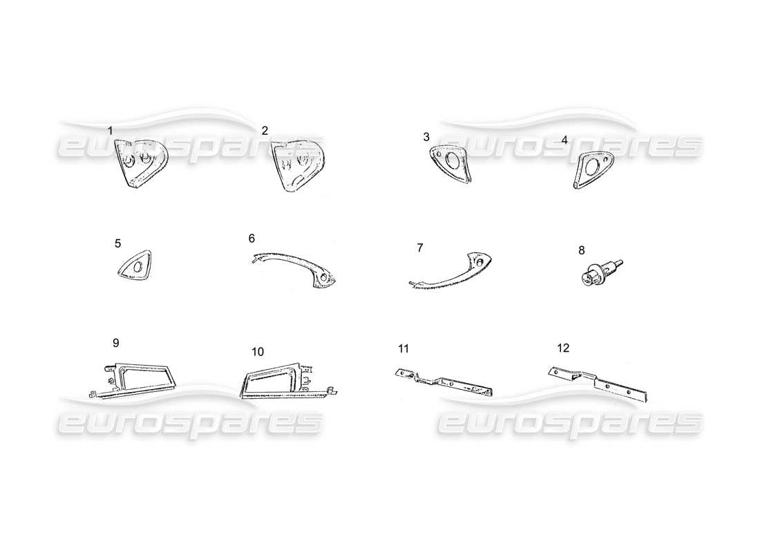 ferrari 250 gt (coachwork) puerta (continuación) diagrama de piezas