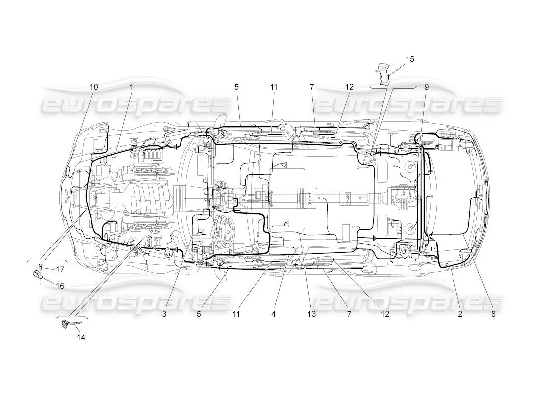 maserati qtp. (2011) 4.2 auto cableado principal diagrama de piezas