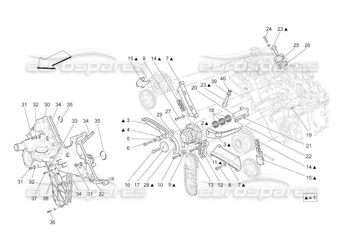 maserati qtp. (2011) 4.2 auto diagrama de piezas de sincronización
