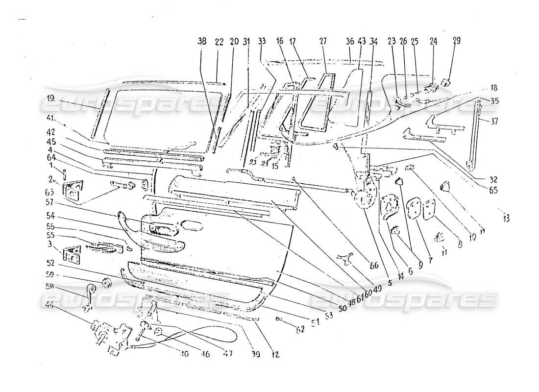 ferrari 330 gt 2+2 (coachwork) molduras interiores de puertas (edición 1 + 2) diagrama de piezas