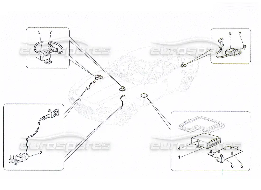 maserati qtp. (2010) 4.2 control electrónico (suspensión) diagrama de piezas