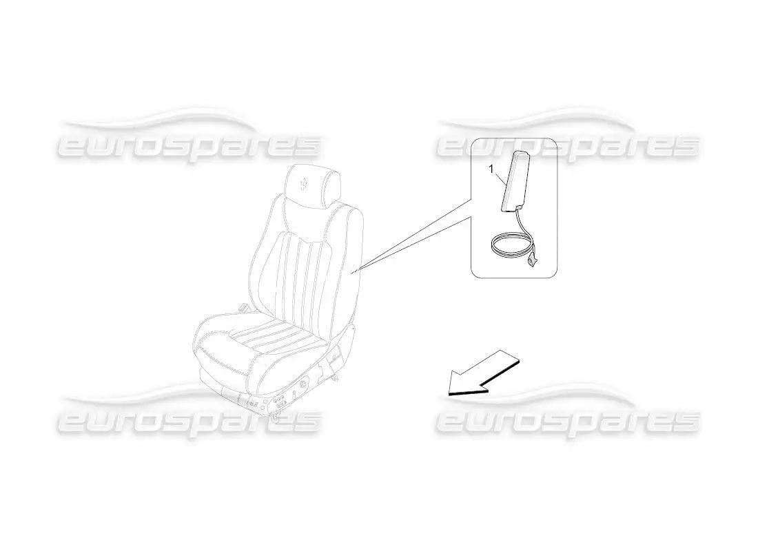 maserati qtp. (2011) 4.7 auto sistema de bolsas laterales delanteras diagrama de piezas