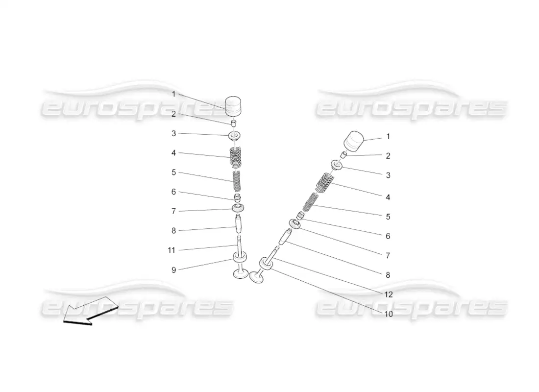 maserati grancabrio (2011) 4.7 valvulas diagrama de piezas