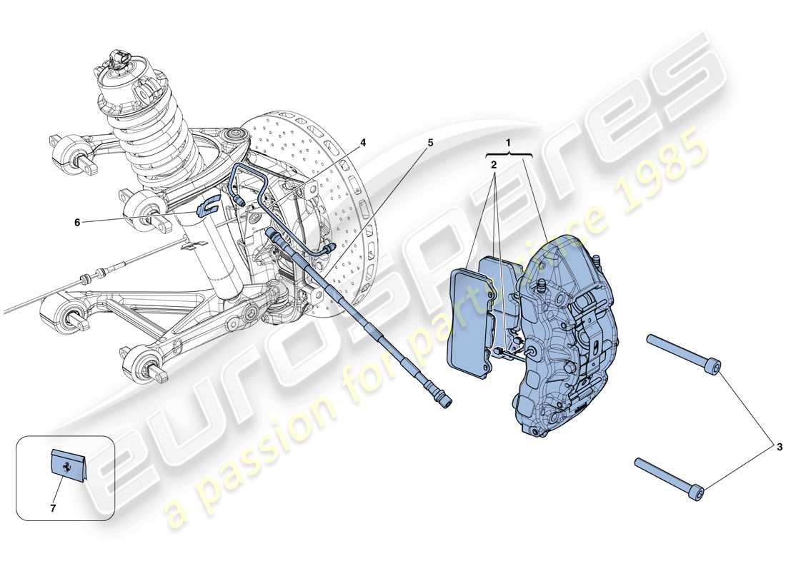 ferrari california t (rhd) pinzas de freno delantero diagrama de piezas