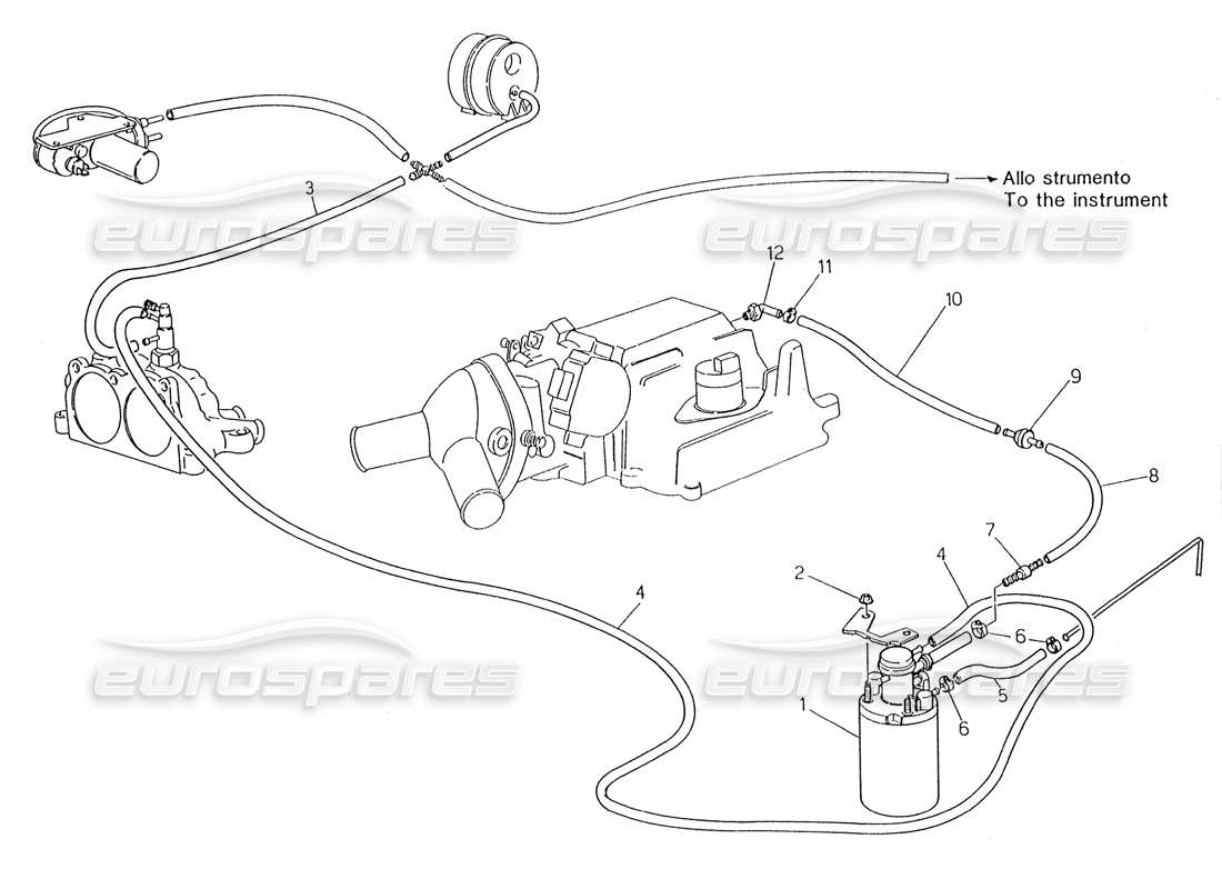 maserati karif 2.8 sistema de evaporación diagrama de piezas