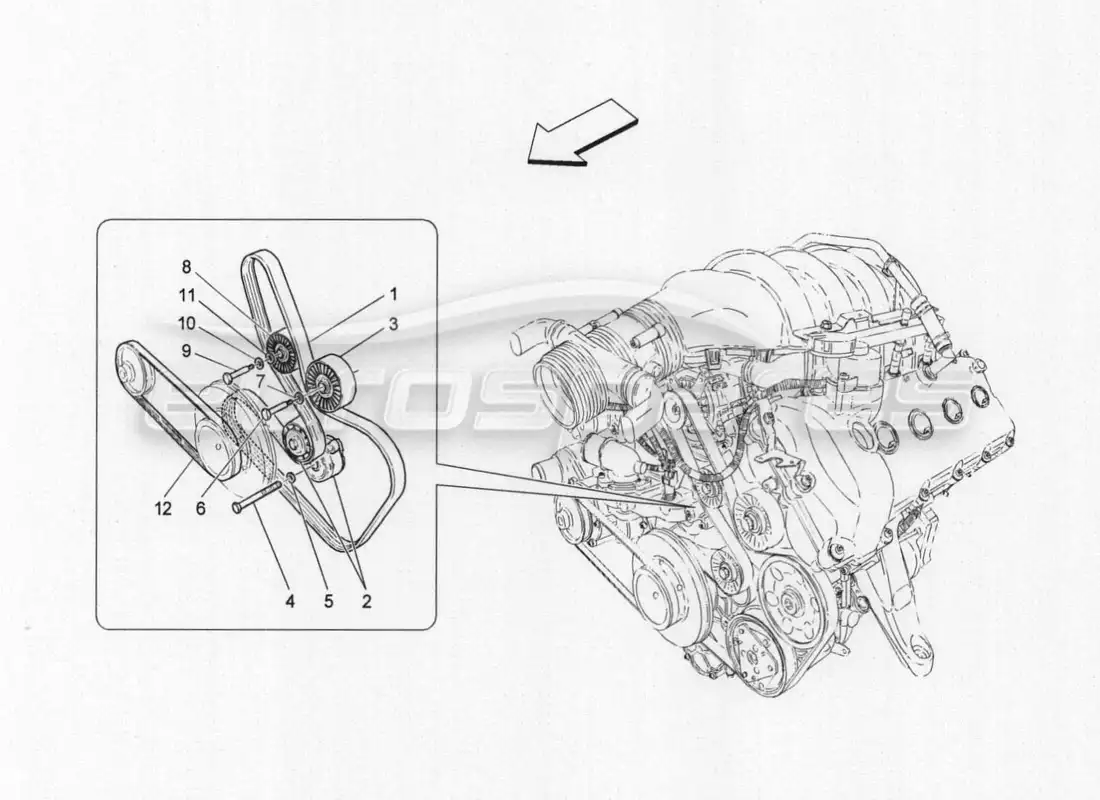 maserati granturismo special edition correas de dispositivos auxiliares diagrama de piezas