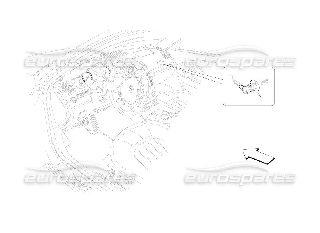 maserati qtp. (2011) 4.7 auto desactivación del airbag del pasajero diagrama de piezas