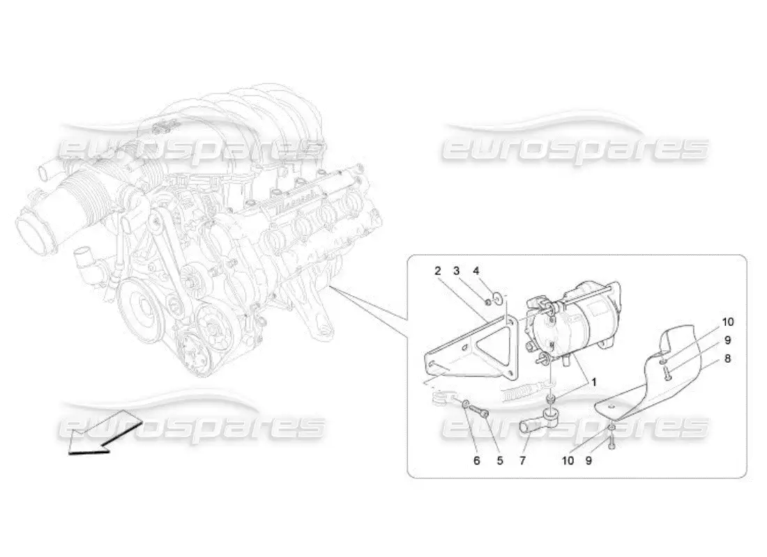 maserati qtp. (2005) 4.2 control electrónico: encendido del motor diagrama de piezas
