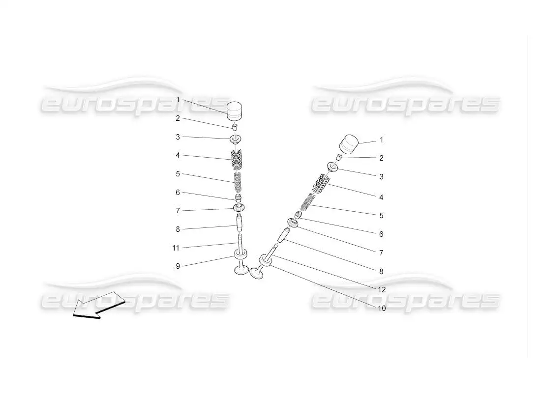 maserati qtp. (2007) 4.2 auto valvulas diagrama de piezas