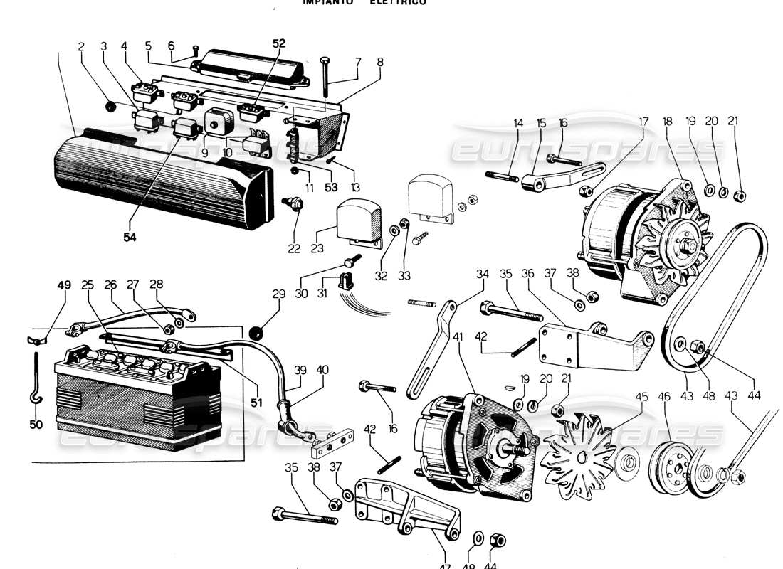 LAMBORGHINI ESPADA ALTERNADORES (TRANSMISIÓN AUTOMÁTICA, 0 A 1000) DIAGRAMA DE PIEZAS lamborghini espada alternadores (transmisión automática, 0 a 1000) diagrama de piezas
