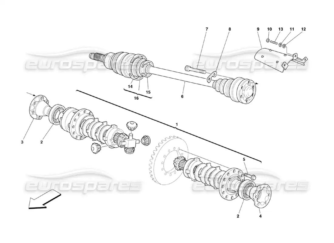 ferrari 360 challenge stradale diferencial y semiejes diagrama de piezas