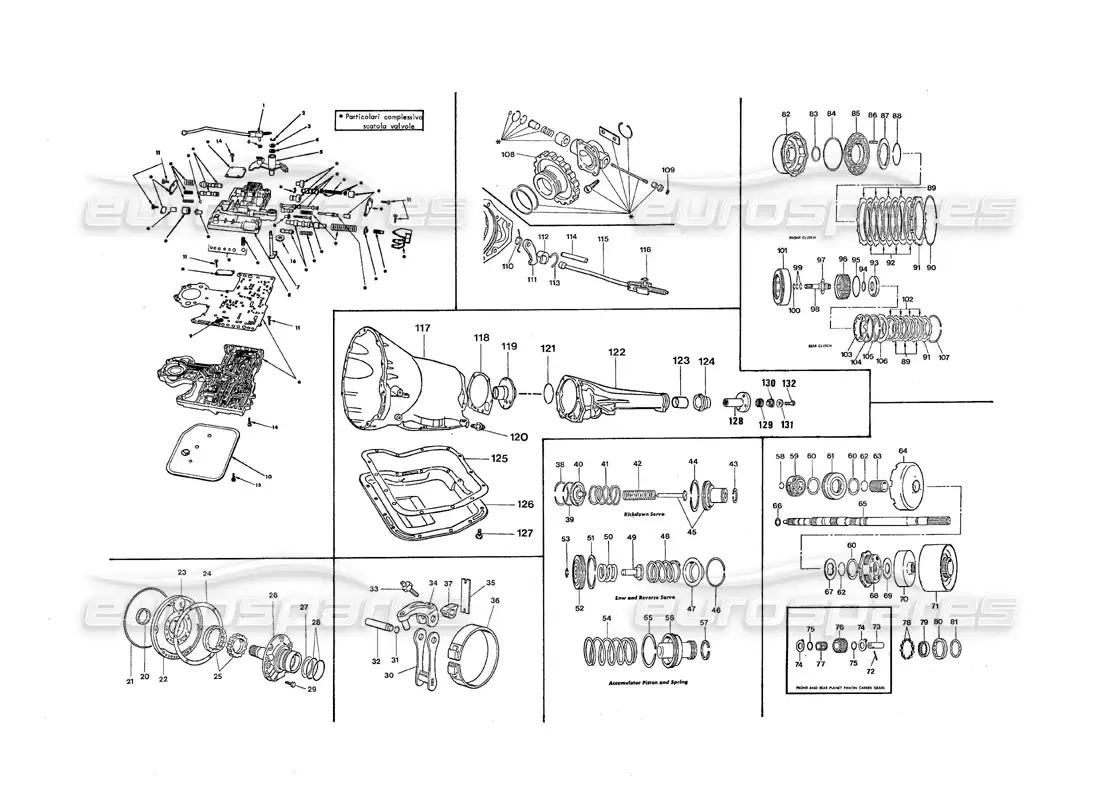 maserati qtp.v8 4.9 (s3) 1979 transmisión automática diagrama de piezas